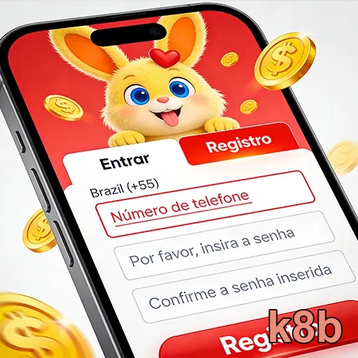 Tela mobile da k8b com promoções e regras